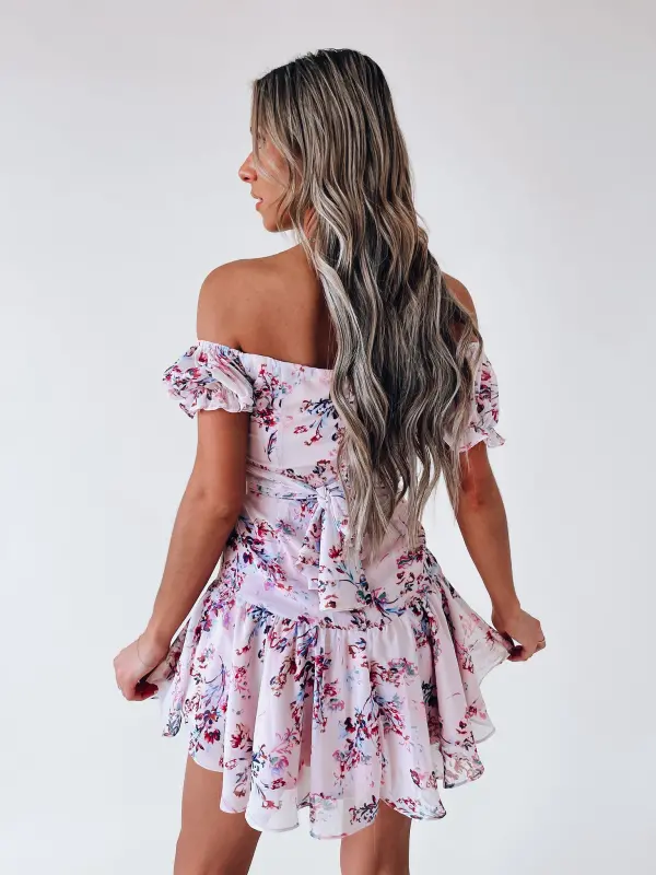 Alara Floral Off The Shoulder Dress-58180