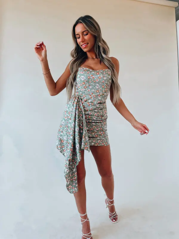 Skylah Floral Strapless Dress