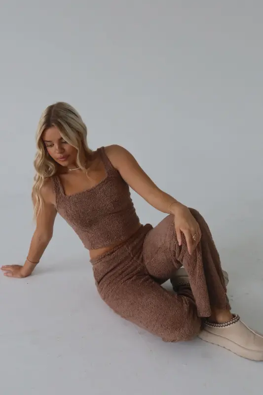Mocha Cozy Flare Pants