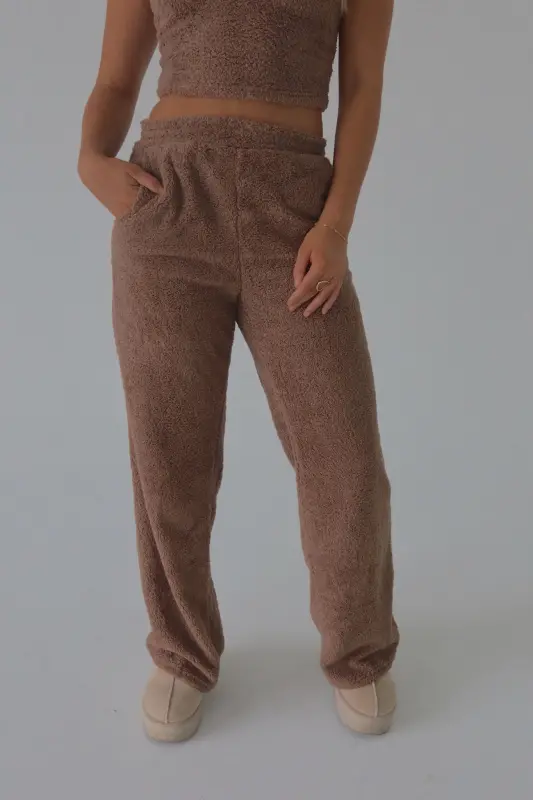 Mocha Cozy Flare Pants