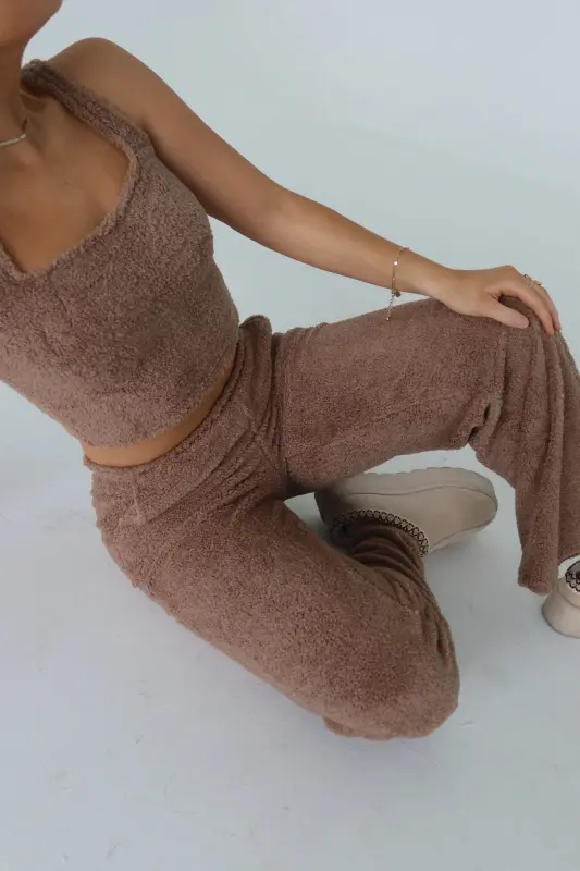 Mocha Cozy Flare Pants
