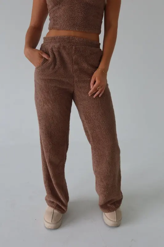Mocha Cozy Flare Pants