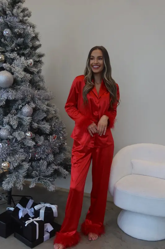 Santa Baby Satin Pajama Set