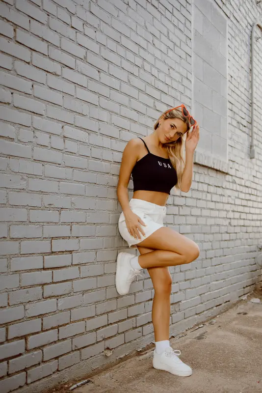 USA Knit Tank in Navy-85763