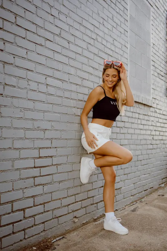 USA Knit Tank in Navy